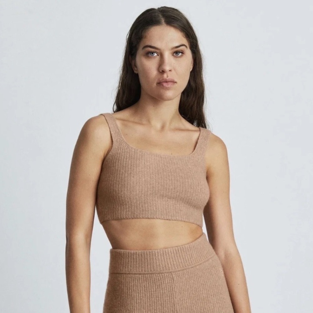 Everlane NWT Cropped Wool & Yak Blend Tank Camel S